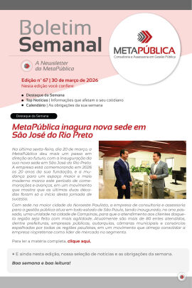 Imagem da notícia BOLETIM SEMANAL Nº 67 - 30 DE MARÇO DE 2026